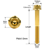 Wanyifa Titanium Bolt M6x10 15 20 25 30 35 40 45 50 55 60 65 70 75 80 90 100mm Small Flange Hex Head Screws for Bike Motorcycle