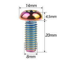 Wanyifa Titanium Bolt M8x20mm Button Torx Head Screw for DUCATI Motorcycle Disc Brake Rotor Bolt