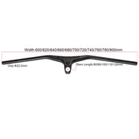 Wanyifa Full Carbon MTB Handlebar Stem 28.6mm -17° Mountain Bike Bar 720~800 80/100mm Bicycle Cycling Accessory