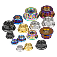 Wanyifa Titanium Nut M5 M6 M8 M10 M12 External 12-Point Flange Nut CNC for Bike Motorcycle Car