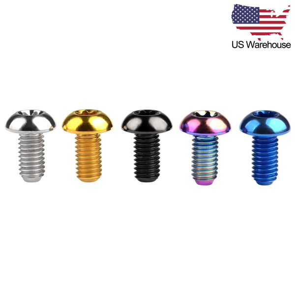 12pcs Green Titanium M5x10mm Disc Brake Rotor Bolts – Torx T25, 6AL/4V Titanium Alloy For Mountain Bikes
