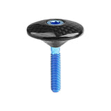 Wanyifa Titanium M6x35mm Bolt & Carbon Fiber 1-1/8" Bicycle Headset Top Cap for Bike Front Fork Stem Top Cover Screw Set
