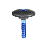 Wanyifa Titanium M6x35mm Bolt & Carbon Fiber 1-1/8" Bicycle Headset Top Cap for Bike Front Fork Stem Top Cover Screw Set