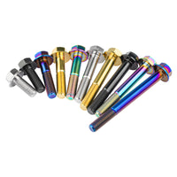 Wanyifa Titanium Bolt M10x20 25 30 35 40 45 50 55 60 65 70 75 80 100mm DIN6921 Flange Hex Head Screws for Motorcycle Pitch 1.25mm