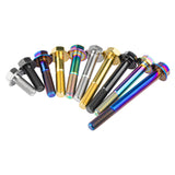 Wanyifa Titanium Bolt M10x20 25 30 35 40 45 50 55 60 65 70 75 80 100mm DIN6921 Flange Hex Head Screws for Motorcycle Pitch 1.25mm
