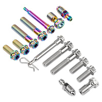 Wanyifa Titanium Bolt 2pcs M8x40mm Bolts+2pcs M8x20mm Bolts+1pc Caliper Pin With Clip+1pcs Oil Drain Screw+1pcs Oil Pipe Screw for Brembo Modificated Screws Kit 7pcs