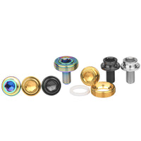 Wanyifa Titanium Bolt M8x15mm Road Bike Crank Bolt with Cap Rubber Ring Waterproof Screw Set for Motorcycle