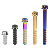Wanyifa Titanium Bolt M6x10 15 20 25 30 35 40 45 50 55 60mm Flange with Holes Hex Head Screw for Motorcycle