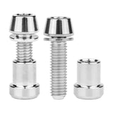 Wanyifa Titanium Bolt 2pcs M5x16 18 20mm Hex Head with Washer Screws & 2pcs M5 Steerer Clamp Nuts Set for Bicycle Stem Handlebar Front Fork Locking Fastener Sets
