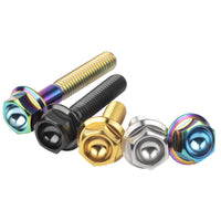 Wanyifa Titanium Bolt M6x10 15 20 25 30 35mm DIN6921 Flange Hex Head Screw for Motorcycle Ti Fastener