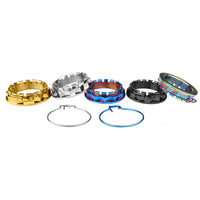 Wanyifa Titanium Nut M38/M48 Pitch 1.5mm Flange Rear Wheel Axle Nut with Ring for Motorcycle Ducati Hacker 950