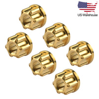 Wanyifa 6pcs Titanium Nut M6 M8 M10 M12 M14 M16 Fancy Flange Nuts US Stock