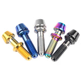 WanyifaチタンTiボルトM4x15.3mmアレン六角テーパーネジボルト、リッチーC260自転車ステム用ワッシャー付き