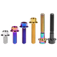 Wanyifa Titanium Bolt M4/M5x6 8 10 12 15 20 25 30mm Small Flange Hex Head Screws for Bike Motorcycle Car