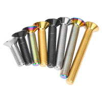Wanyifa Titanium Bolt M8x15 20 25 30 35 40 45 50 60 65mm Flat Countersunk Hex Head Screw for Bicycle Motorcycle