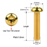 Wanyifa Titanium Bolt M6x10 15 20 25 30 35mm Button Torx Head Screw For Bike Fix Fastener