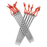 Wanyifa Titanium Alloy High Strength Tent Pegs 165mm 250mm Stakes With Rope For Camping Outdoor Ground 6/10pcs