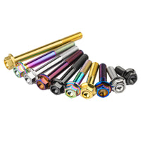 Wanyifa Titanium Bolt M10x20 25 30 35 40 45 50 55 60 65 70 75 80 100mm DIN6921 Flange Hex Head Screws for Motorcycle Pitch 1.25mm