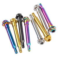 Wanyifa Titanium Bolt Pad Pin Housing Motorcycle Front Rear Disc Brake Cliper Pin Kit with R Clip for Piston Brembo Calipers