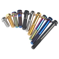 Wanyifa Titanium Bolt M8x15 20 25 30 35 40 45 50 55mm Flange with Holes Hex Head Screw for Motorcycle Brake Calipers