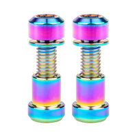 Wanyifa Titanium Bolt 2pcs M5x16 18 20mm Hex Head with Washer Screws & 2pcs M5 Steerer Clamp Nuts Set for Bicycle Stem Handlebar Front Fork Locking Fastener Sets