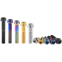 Wanyifa Titanium Bolt M8x15 20 25 30 35 40 45 50 55mm Flange with Holes Hex Head Screw for Motorcycle Brake Calipers