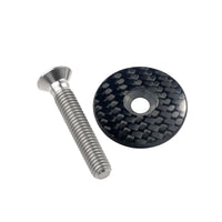 Wanyifa 1 1/8" CNC 3K Carbon Fiber Glossy/Matte Road Mountain Bike Cycling Stem Top Cap+Titanium Bolt M6x35mm