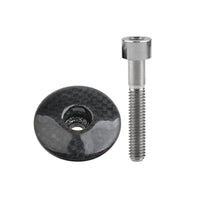 Wanyifa Titanium Bolt M6x35mm + 1 1/8" 3K Carbon Fiber Glossy/Matte Road Mountain Bike Cycling Headset Stem Top Cap
