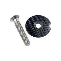 Wanyifa Titanium Bolt M6x35mm + 1 1/8" CNC 3K Carbon Fiber Stem Top Cap Gloss/Matte for Road Mountain Bike Cycling Parts