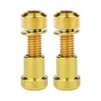 Wanyifa Titanium Bolt 2pcs M5x16 18 20mm Hex Head with Washer Screws & 2pcs M5 Steerer Clamp Nuts Set for Bicycle Stem Handlebar Front Fork Locking Fastener Sets