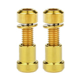 Wanyifa Titanium Bolt 2pcs M5x16 18 20mm Hex Head with Washer Screws & 2pcs M5 Steerer Clamp Nuts Set for Bicycle Stem Handlebar Front Fork Locking Fastener Sets