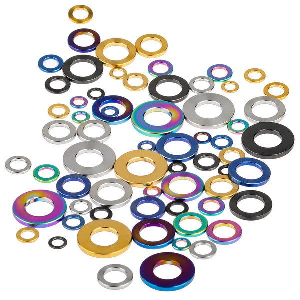 Wanyifa Titanium Washer M4 M5 M6 M7 M8 M10 DIN912 Flat Spacer Gasket For Bicycle Cycling Motorcycle Car