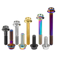 Wanyifa Titanium Bolt M10x20 25 30 35 40 45 50 55 60 65 70 75 80 100mm DIN6921 Flange Hex Head Screws for Motorcycle Pitch 1.25mm