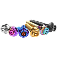 Wanyifa Titanium Bolt M4/M5x6 8 10 12 15 20 25 30mm Small Flange Hex Head Screws for Bike Motorcycle Car