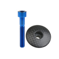 Wanyifa Titanium Bolt M6x35mm + 1 1/8" 3K Carbon Fiber Glossy/Matte Road Mountain Bike Cycling Headset Stem Top Cap