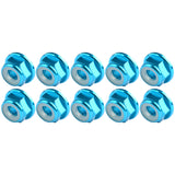 Wanyifa 10pcs Aluminum Nut M2 M3 M4 M5 M6 Anodized Colourful Flange Nylon Lock Hex Nuts