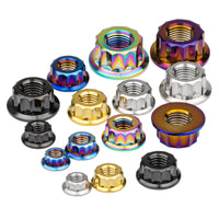 Wanyifa Titanium Nut M5 M6 M8 M10 M12 External 12-Point Flange Nut CNC For Bike Motorcycle Car