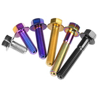 Wanyifa Titanium Bolt M4/M5x6 8 10 12 15 20 25 30mm Small Flange Hex Head Screws for Bike Motorcycle Car