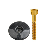 Wanyifa Titanium Bolt M6x35mm + 1 1/8" 3K Carbon Fiber Glossy/Matte Road Mountain Bike Cycling Headset Stem Top Cap