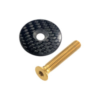 Wanyifa Titanium Bolt M6x35mm + 1 1/8" CNC 3K Carbon Fiber Stem Top Cap Gloss/Matte for Road Mountain Bike Cycling Parts