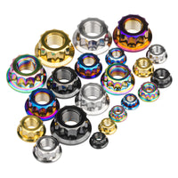 Wanyifa Titanium Nut M5 M6 M8 M10 M12 External 12-Point Flange Nut CNC for Bike Motorcycle Car