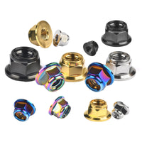 Wanyifa Titanium Nut M6 M8 M10 M12 Flange Metal Lock Nuts for Bicycle Motorcycle Car Fastener