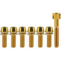 Wanyifa Titanium Bolt Set 1pc M6x35mm Taper/Cap Hex Head Screw+6pcs M5/M6x16 18 20mm Taper Hex Head with No-shedding Washer Screws for Bicycle Upgarde Set Kits
