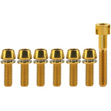 Wanyifa Titanium Bolt Set 1pc M6x35mm Taper/Cap Hex Head Screw+6pcs M5/M6x16 18 20mm Taper Hex Head with No-shedding Washer Screws for Bicycle Upgarde Set Kits