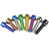 Wanyifa Titanium Bolt M5x16 18 20mm Taper Allen Hex Head with Non-Shedding Washer Screw for Bicycle Stem Parts