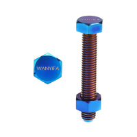 Wanyifa Titanium Bolt M8x50mm Chain Adjuster Screw with "WANYIFA" Logo & Nut Kit Set for Motorcycle Suzuki RM125 RM250 RMZ250 RMZ450 Dirtbikes