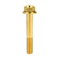 Wanyifa Titanium Bolt M10x20 25 30 35 40 45 50 55 60 65 70 75 80 100mm DIN6921 Flange Hex Head Screws for Motorcycle Pitch 1.25mm