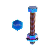 Wanyifa Titanium Bolt M8x50mm Chain Adjuster Screw with "WANYIFA" Logo & Nut Kit Set for Motorcycle Suzuki RM125 RM250 RMZ250 RMZ450 Dirtbikes