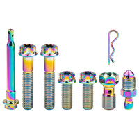 Wanyifa Titanium Bolt 2pcs M8x40mm Bolts+2pcs M8x20mm Bolts+1pc Caliper Pin With Clip+1pcs Oil Drain Screw+1pcs Oil Pipe Screw for Brembo Modificated Screws Kit 7pcs