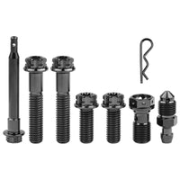 Wanyifa Titanium Bolt 2pcs M8x40mm Bolts+2pcs M8x20mm Bolts+1pc Caliper Pin With Clip+1pcs Oil Drain Screw+1pcs Oil Pipe Screw for Brembo Modificated Screws Kit 7pcs